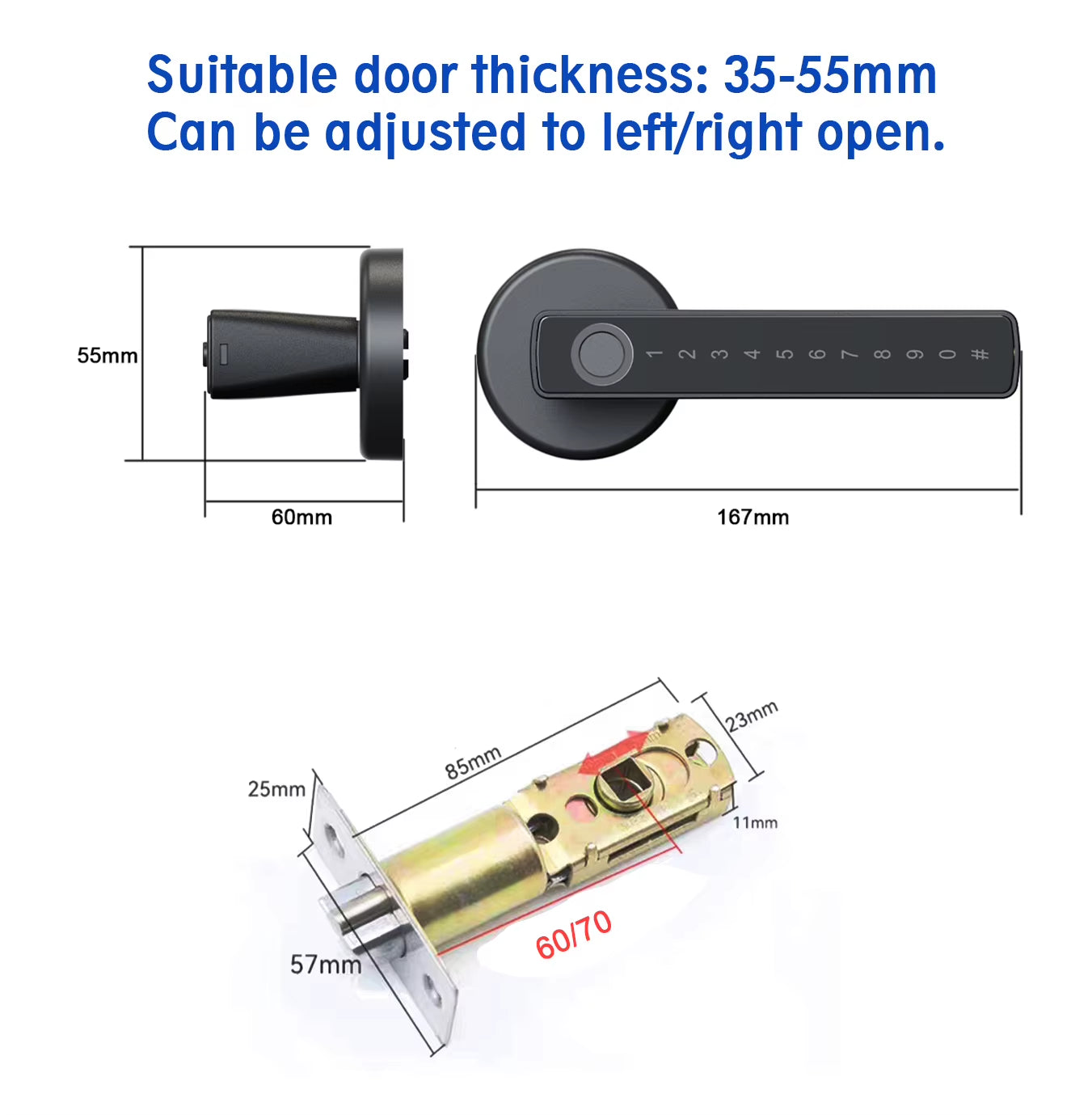 Smart Fingerprint Lock Tuya Bluetooth Passcode Card Wooden Door Bedroom Keyless Entry Smart Lock Alexa Google Assistant