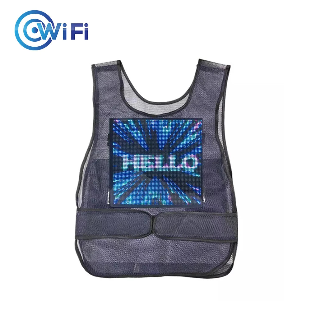 Advertising LED Vest with LED Screen Wireless APP Control LED Display Clothing Creative Eye Catching LED Backpack for Marketing