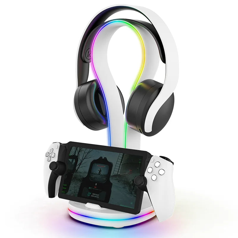Charging Dock for PS Portal Handheld Console with Headset Stand,Magnetic Charging Mode & RGB Light Touchpad PG-P5P23