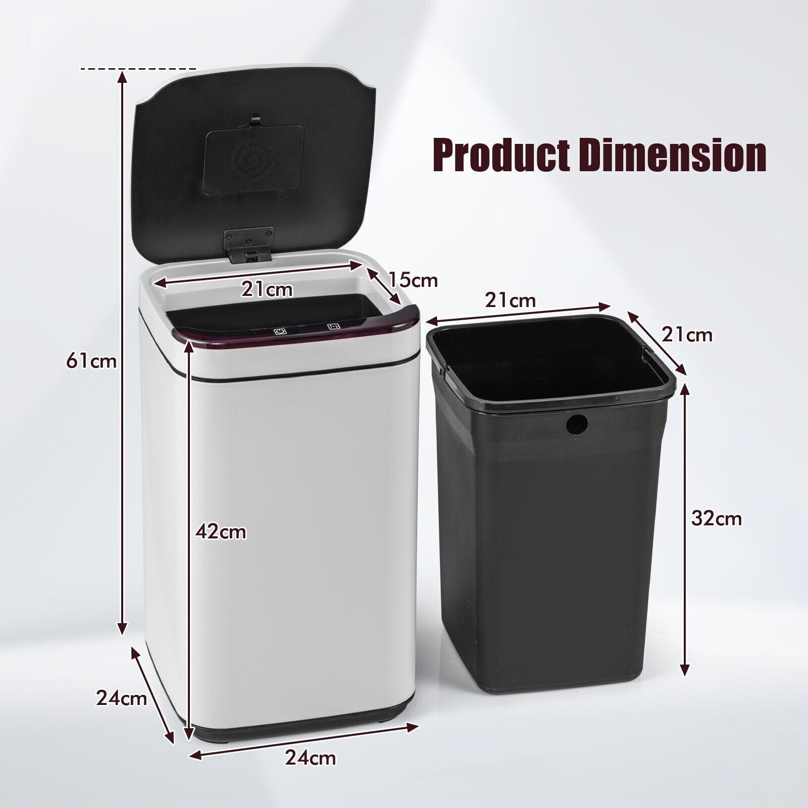 Intelligent Touchless Trash Can 13L Small Smart Motion Sensor Smart Garbage Can