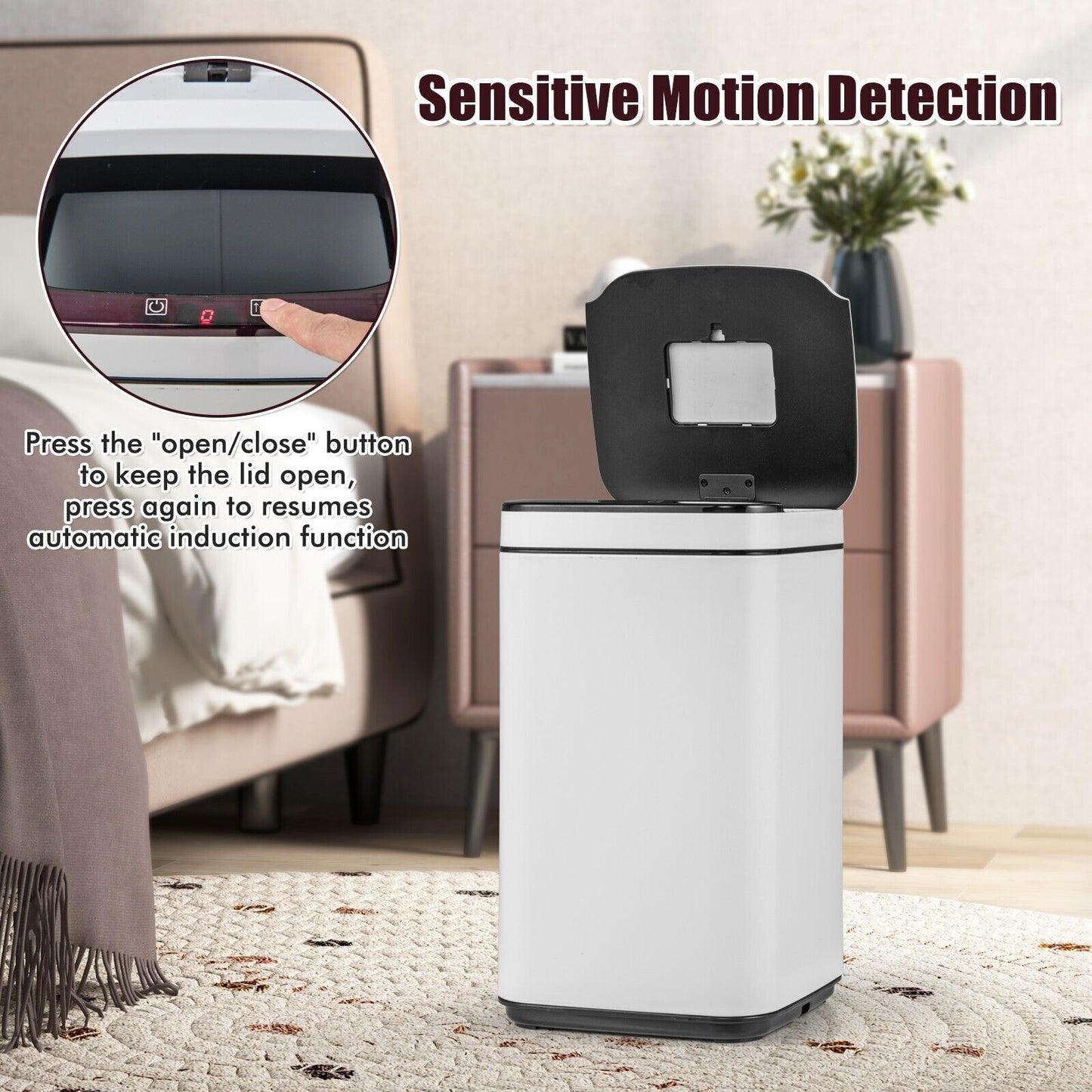 Intelligent Touchless Trash Can 13L Small Smart Motion Sensor Smart Garbage Can