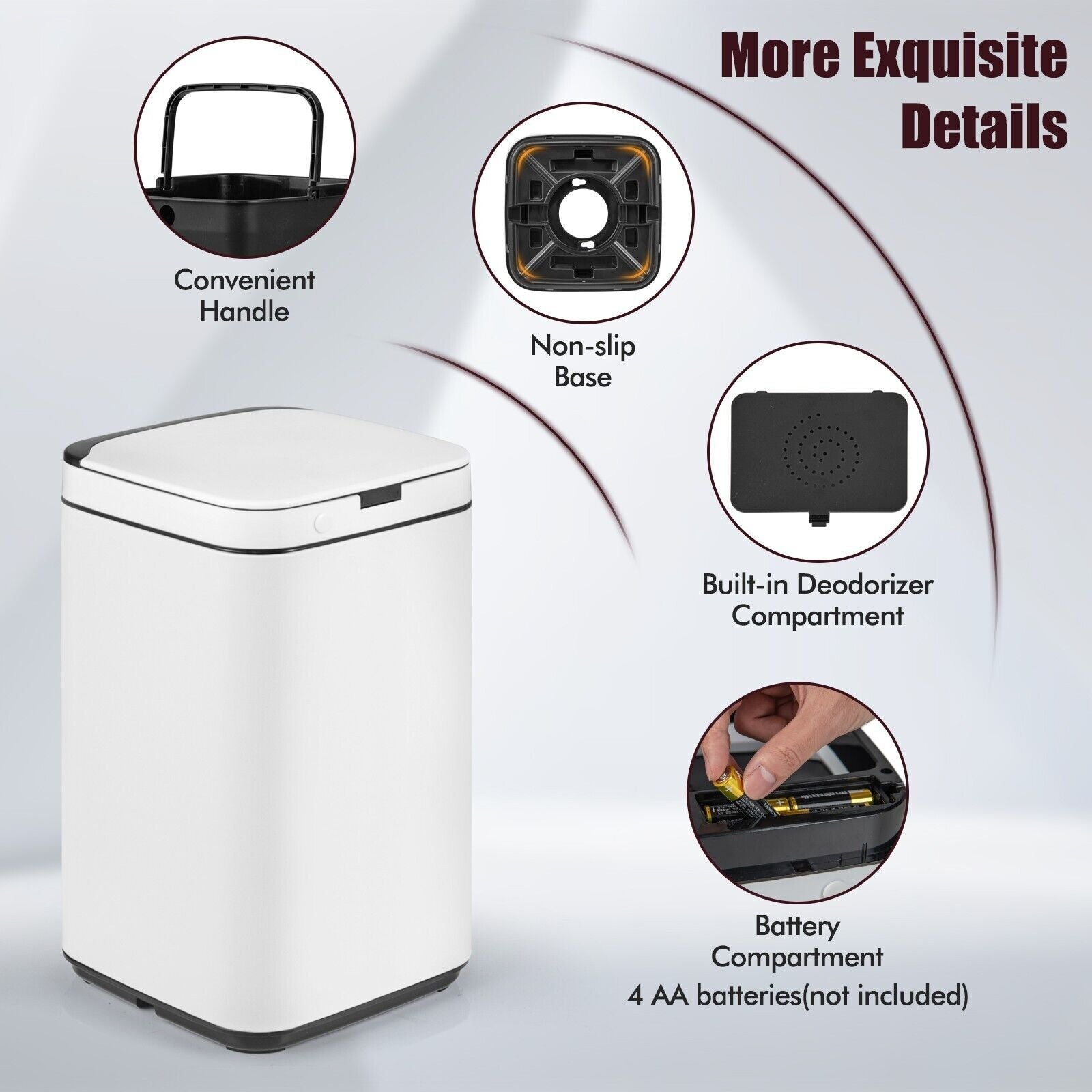 Intelligent Touchless Trash Can 13L Small Smart Motion Sensor Smart Garbage Can