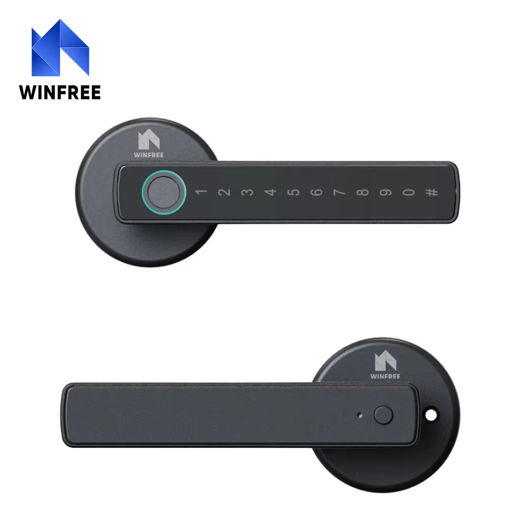 Smart Fingerprint Lock Tuya Bluetooth Passcode Card Wooden Door Bedroom Keyless Entry Smart Lock Alexa Google Assistant